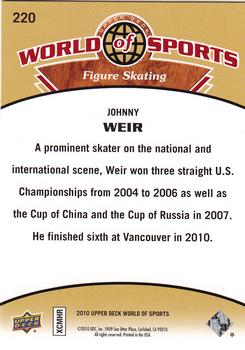 2010 Upper Deck World of Sports #220 Johnny Weir Back