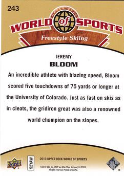 2010 Upper Deck World of Sports #243 Jeremy Bloom Back
