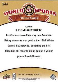 2010 Upper Deck World of Sports #244 Kerrin Lee-Gartner Back