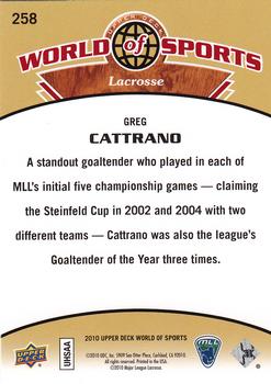 2010 Upper Deck World of Sports #258 Greg Cattrano Back