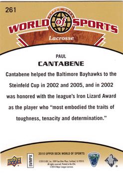 2010 Upper Deck World of Sports #261 Paul Cantabene Back