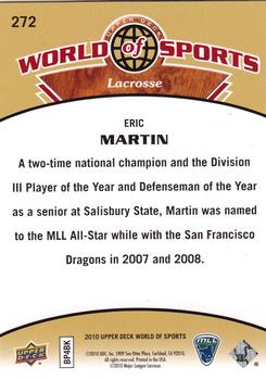 2010 Upper Deck World of Sports #272 Eric Martin Back