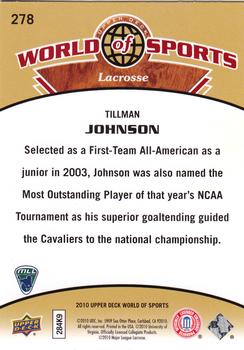 2010 Upper Deck World of Sports #278 Tillman Johnson Back