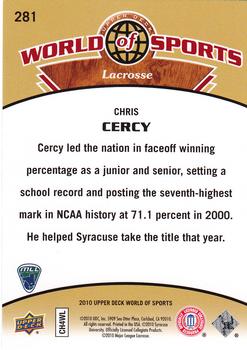 2010 Upper Deck World of Sports #281 Chris Cercy Back