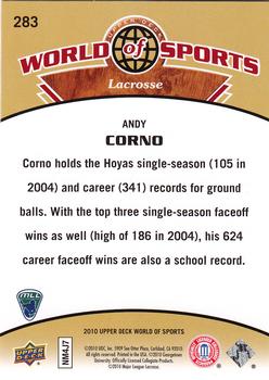 2010 Upper Deck World of Sports #283 Andy Corno Back