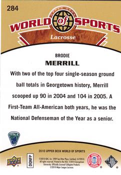 2010 Upper Deck World of Sports #284 Brodie Merrill Back