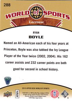 2010 Upper Deck World of Sports #288 Ryan Boyle Back