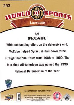 2010 Upper Deck World of Sports #293 Pat McCabe Back