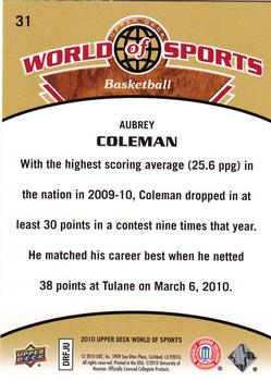 2010 Upper Deck World of Sports #31 Aubrey Coleman Back