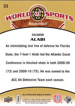 2010 Upper Deck World of Sports #33 Solomon Alabi Back
