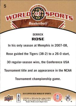 2010 Upper Deck World of Sports #5 Derrick Rose Back