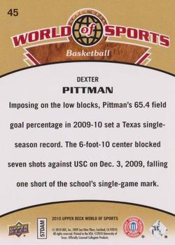 2010 Upper Deck World of Sports #45 Dexter Pittman Back