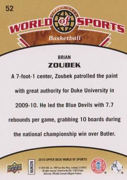 2010 Upper Deck World of Sports #52 Brian Zoubek Back