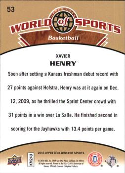 2010 Upper Deck World of Sports #53 Xavier Henry Back