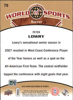 2010 Upper Deck World of Sports #79 Peter Lowry Back