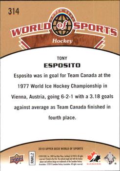 2010 Upper Deck World of Sports #314 Tony Esposito Back