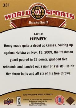 2010 Upper Deck World of Sports #331 Xavier Henry Back