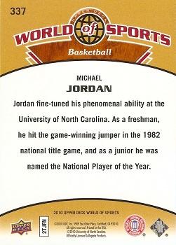 2010 Upper Deck World of Sports #337 Michael Jordan Back
