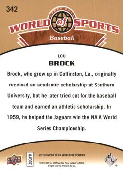 2010 Upper Deck World of Sports #342 Lou Brock Back