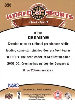 2010 Upper Deck World of Sports #356 Bobby Cremins Back