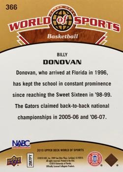 2010 Upper Deck World of Sports #366 Billy Donovan Back