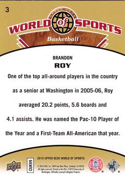 2010 Upper Deck World of Sports #3 Brandon Roy Back