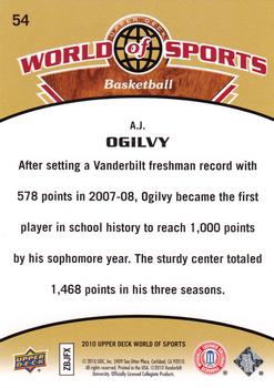 2010 Upper Deck World of Sports #54 A.J. Ogilvy Back