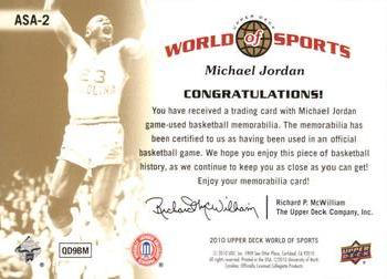 2010 Upper Deck World of Sports - All-Sport Apparel Memorabilia #ASA-2 Michael Jordan Back