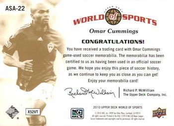 2010 Upper Deck World of Sports - All-Sport Apparel Memorabilia #ASA-22 Omar Cummings Back