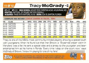 2004 National Trading Card Day #11 Tracy McGrady Back