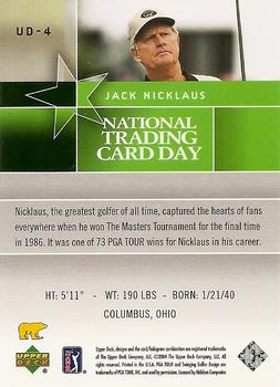 2004 National Trading Card Day #UD-4 Jack Nicklaus Back