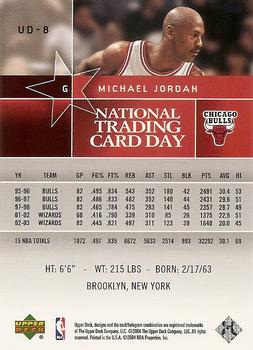 2004 National Trading Card Day #UD-8 Michael Jordan Back