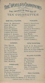 1887 Allen & Ginter World's Champions (N28) #NNO William Beach Back
