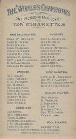 1887 Allen & Ginter World's Champions (N28) #NNO Albert Hamm Back