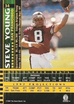 1997 Score Board Players Club #34 Steve Young Back