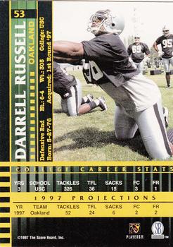 1997 Score Board Players Club #53 Darrell Russell Back