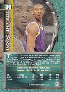 1997 Score Board Talk N' Sports #36 Kobe Bryant Back