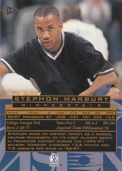 1997 Score Board Visions Signings #17 Stephon Marbury Back