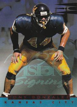 1997 Score Board Visions Signings #49 Tony Gonzalez Front