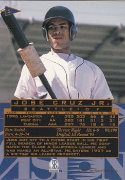 1997 Score Board Visions Signings #5 Jose Cruz Jr. Back