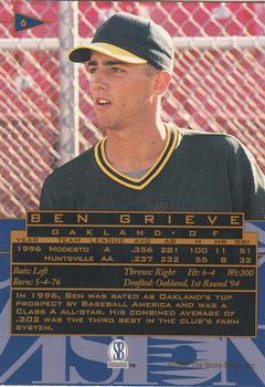 1997 Score Board Visions Signings #6 Ben Grieve Back