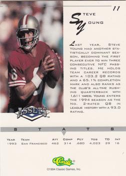 1994-95 Classic Assets #11 Steve Young Back