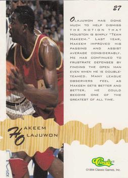 1994-95 Classic Assets #27 Hakeem Olajuwon Back