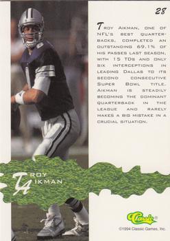1994-95 Classic Assets #28 Troy Aikman Back
