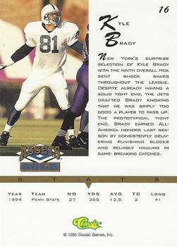 1995 Classic Assets Gold #16 Kyle Brady Back