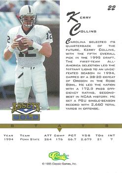 1995 Classic Assets Gold #22 Kerry Collins Back