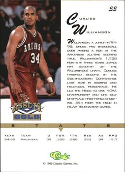 1995 Classic Assets Gold #33 Corliss Williamson Back