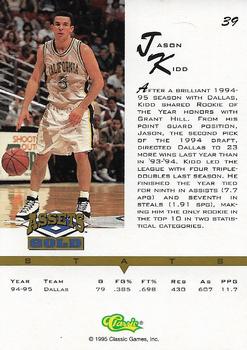1995 Classic Assets Gold #39 Jason Kidd Back
