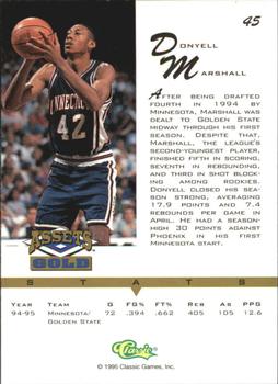 1995 Classic Assets Gold #45 Donyell Marshall Back