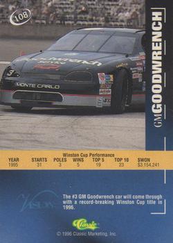 1996 Classic Visions #108 Dale Earnhardt's Car Back